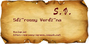 Sárossy Veréna névjegykártya